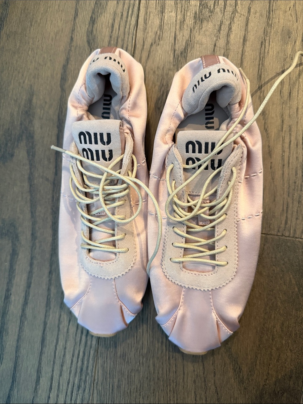 MM Blush Pink Satin Ballet-Inspired Sneakers